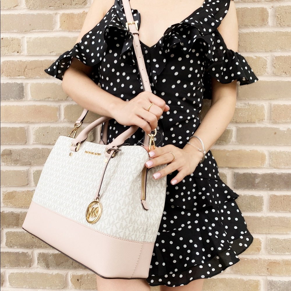 Michael Kors Large Savannah satchel vanilla Pink - Picture 2 of 8